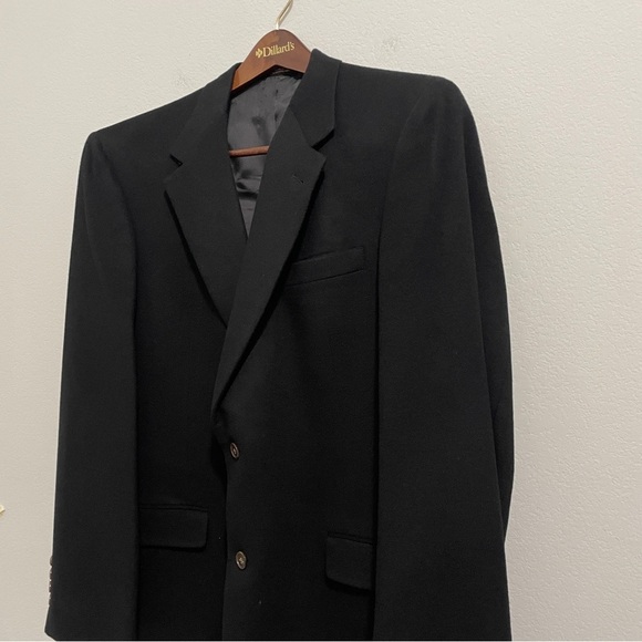 Hart Schaffner Marx Blazer Jacket 100% Cashmere Black Mens Coat 44 - Picture 11 of 13